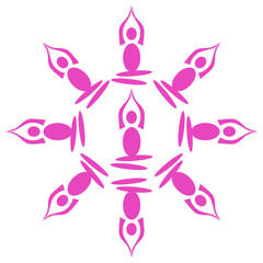 Yoga Poses Circular Pink 