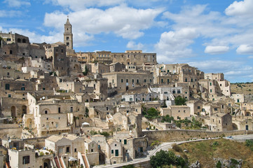 Panoramic view of Matera. Basilicata. Italy.