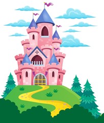 Fototapeta na wymiar Pink castle theme image 2