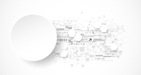 Abstract technological background with various technological ele