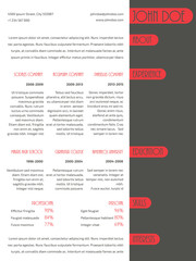 Simplistic resume curriculum vitae template with red stripes