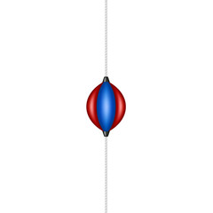 Punching bag holding by elastic rope