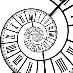 Fototapeta premium Time spiral, isolated on white background