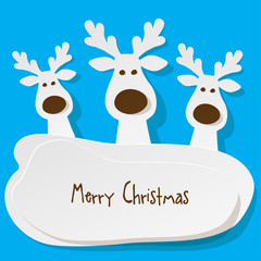 Christmas Reindeer on a blue background