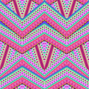 seamless vector zig zag tribal pattern

