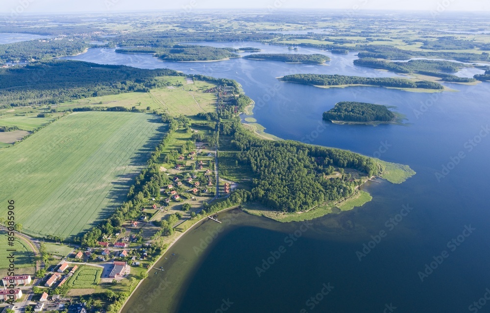 Poster Aerial view of lake