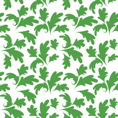 Green vector seamless floral ornament pattern