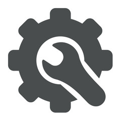 Icono aislado mantenimiento gris