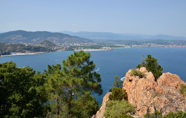 Fototapeta na wymiar View on Cannes from Point de l'Aiguille, France, Cote d'Azur.