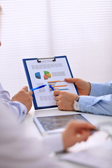 Group of business people working together in office