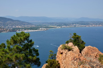 View on Cannes from Point de l'Aiguille, France, Cote d'Azur.