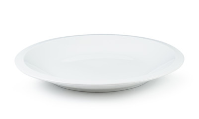 white plate on white background