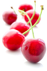 appetizing sweet cherries on a white background