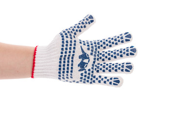 Thin work gloves shows five fingers.