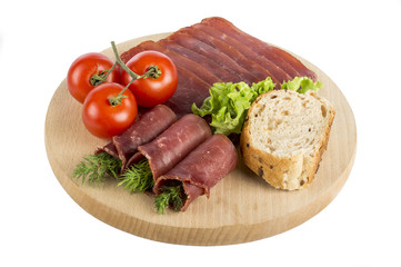 Dried pig meat slices