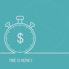Time is money business metaphor concept. 