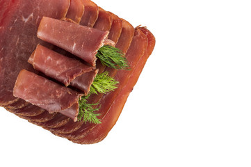 Dried Pork slices isolated