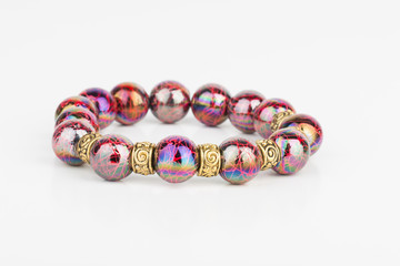  Homemade bead jewelry - Stock Image.