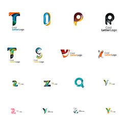 Set of universal company logo ideas, business icon collection