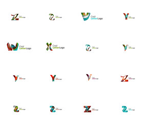 Set of universal company logo ideas, business icon collection