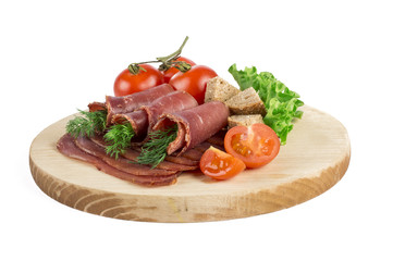 Dried pig meat slices