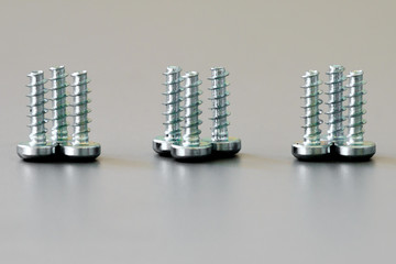 Nine screws close up