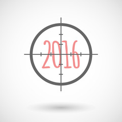 Crosshair icon targeting a 2016 sign
