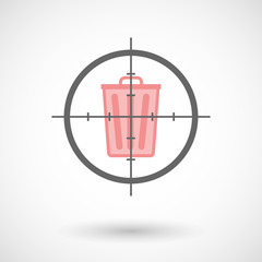 Crosshair icon targeting a trash can