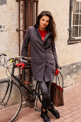 Casual girl in grey jacket