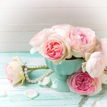 Background with elegant roses flowers