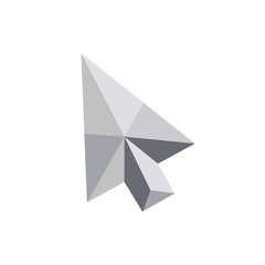 Polygonal Arrow Icon with geometrical figures