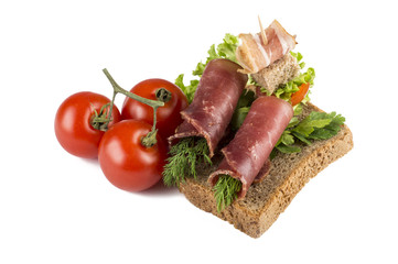 Dried Pork slices isolated