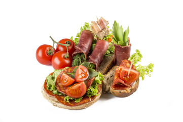 Dried Pork slices isolated