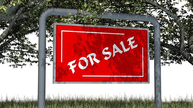 For Sale - sign  on nature background