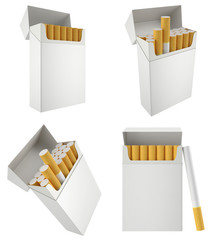 Pack of cigarettes, isolated on white background.