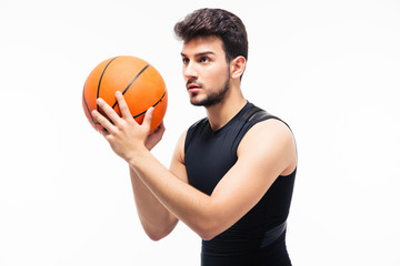 Basketball player with ball