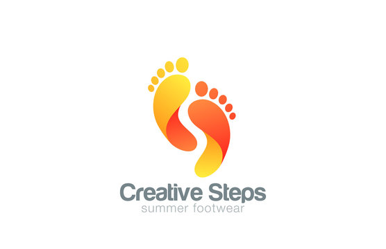 Foot steps Logo abstract vector template...Creative footsteps fo