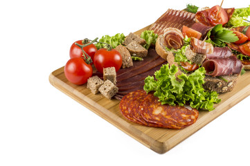 Dried Pork slices isolated