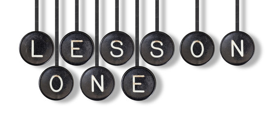 Typewriter buttons, isolated - Lesson one