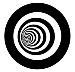 tunnel vortex in concentric black and white stripes