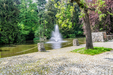 Park, Fontanna, Szczawno Zdrój, Wałbrzych © martabialonoga