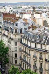 Fototapeta premium Traditional buildings and street in Paris