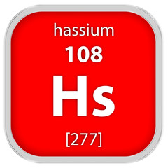 Hassium material sign