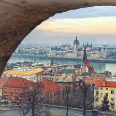 Viewpoint panorama of Budapest from Matthias Church 