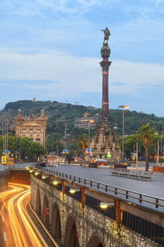 View of Mirador de Colom in Barcelona, Spain