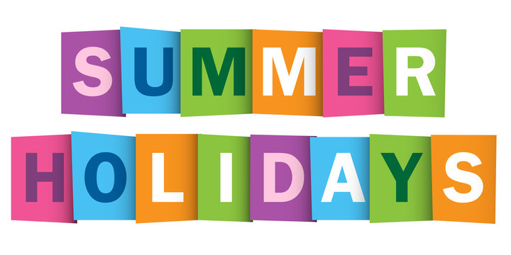 "SUMMER HOLIDAYS" Overlapping Letters Vector Icon