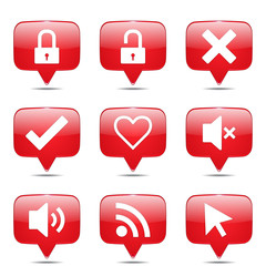 Obraz premium SEO Internet Sign Square Vector Red Icon Design Set 4