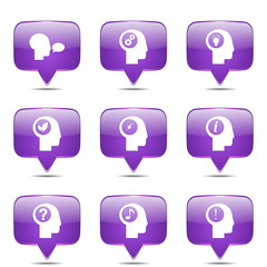Think Web Internet Square Vector Violet Icon Design Set