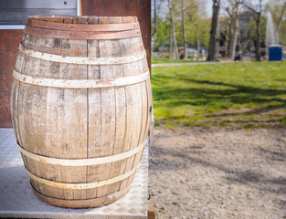 Naklejka premium Old oak wine barrel