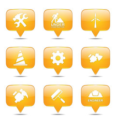 Construction Tools Square Vector Yellow Icon Design Set 2